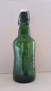 Green Beer? Bottle Empty with Plastic Swing Top/Lid - Picture 1 of 11