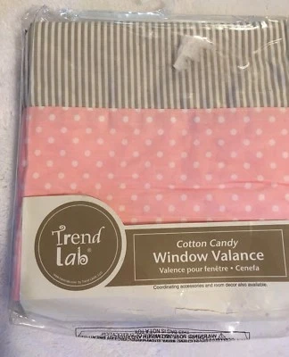 Trend Lab Cotton Candy Window Valance 60x15 baby girl nursery decor pink  - Image 1 of 4