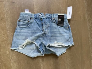 Levi’s 501 Shorts High Rise Light Wash Denim Shorts Women’s Size 26 - Picture 1 of 4