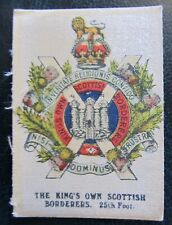Ww1 era Scottish Borderers military BAT cigarette silk with ORIGINAL BACK