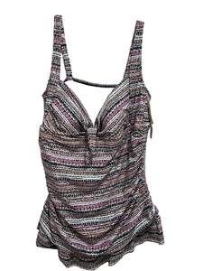 New Directions Curvy Size 2XL One Piece Skirted Swimsuit Tummy Control NWT - Picture 1 of 9