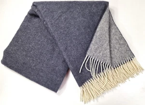 Manta de lana 100% lana virgen manta a cuadros 140x200 cm azul oscuro/gris - Imagen 1 de 5