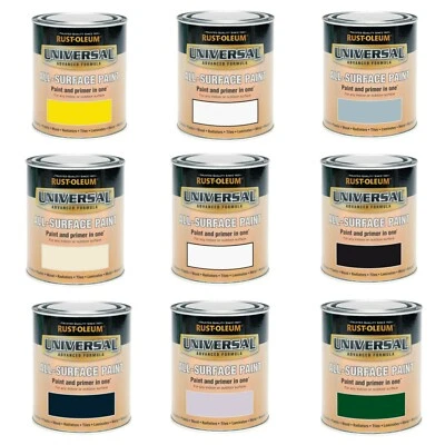 RUST-OLEUM 750ml Universal All Surface Paint Tin Self Priming Gloss Matt Metallic Hammered