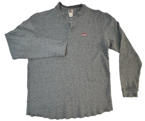 Phat Farm Mens 100% Cotton Long Sleeve Gray Henley Long Sleeve Shirt Size L - Picture 1 of 9