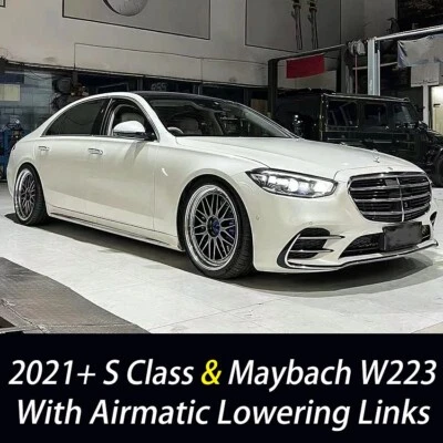 For 21+ Mercedes S W223 S400 S500 Adjustable Suspension Lowering Links Kit Rods - Image 1 of 4