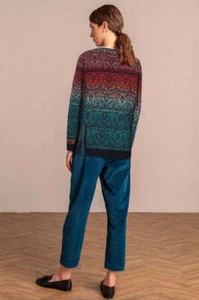 Ivko V-Neck Jumper Blue Pink Blue Wool Cashmere - Picture 1 of 4