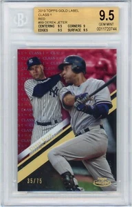 DEREK JETER (POP 1) 2019 Topps Gold Label Class 1 Red SP 89 BGS 9.5 Gem HOF #/75 - Bild 1 von 2