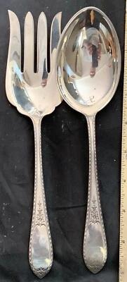 Dominick & Haff MARTHA WASHINGTON Sterling 2 PIECE SALAD SERVING SET NO MONOS - Image 1 of 3