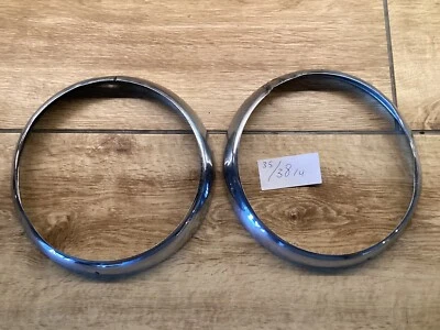 2x Chrom Scheinwerfer Schale Zierring für Classic Morris Klein 1000 Limousine - Bild 1 von 4