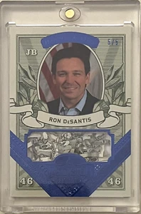 GOVERNOR RON DESANTIS #/D 5/5 2022 DECISION SHREDDED MONEY BLUE FOIL CARD RARE - Picture 1 of 2