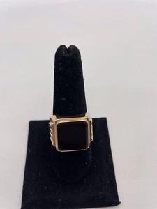 Men’s Vintage Signet 14 K Rose Gold Ring With Black Onyx,14 G, Size 12 - Picture 1 of 8