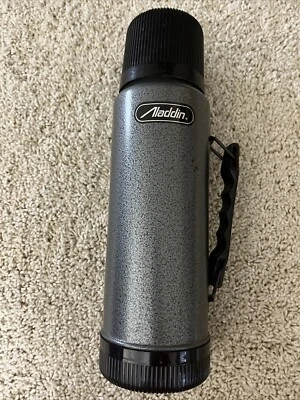 VTG Aladdin Thermos Coffee Gray Classic Stainless Insulated Bottle 1 QT - Image 1 of 4