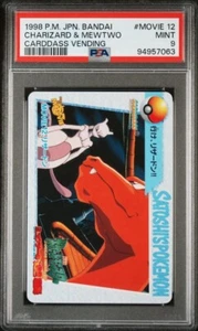 PSA 9 Carddass Vending CHARIZARD & MEWTWO Jpn. Bandai 1998 - Picture 1 of 2
