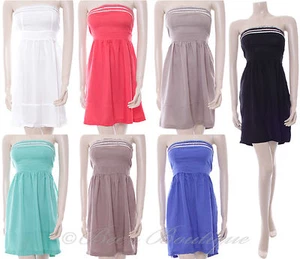 Strapless Summer Dress Sequin Embroidered One Size UK 8 10 12 New La Live Ladies - Picture 1 of 16
