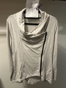 Calvin Klein Woman’s Asymmetrical Zipper, XLarge Sweatshirt Gray - Picture 1 of 6