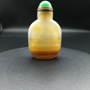 100% natural, Brazilian, agate, pure hand carved, agate snuff bottle - Picture 1 of 9