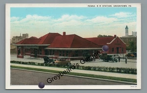 PRR Bahnhof Uniontown PA Fayette County Pennsylvania Postkarte - Bild 1 von 2