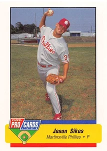 Jason Sikes 1994 Fleer ProCards 3293 Martinsville Phillies Baseball Card - Picture 1 of 2