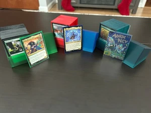 3 Magic The Gathering Commander decks custom w/ UG Bolder case+sleeves included - Picture 1 of 4
