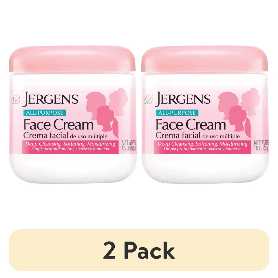 (Paquete de 2) Crema facial multiusos Jergens, crema hidratante de limpieza profunda, loción para Foto 1 de 4