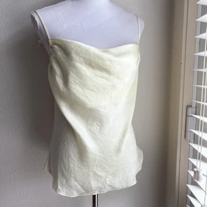 NWT $68 Aritzia Wilfred Allusion Camisole Satin Top in Whipped Butter Yellow M - Picture 1 of 5