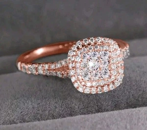 Cubic Zirconia CZ Fashion Fun Rose Gold Ring Women NWT Size 8 - Picture 1 of 6