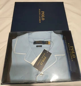 Polo Ralph Lauren Cotton Interlock Pyjamas Set Blue Size Small  - Picture 1 of 9
