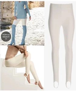 New Boston Proper white Leggings Aspen Ponte Knit Pull On Stirrup Legging Sz LG - Picture 1 of 12