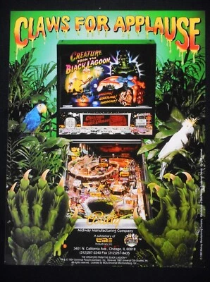 CREATURE FROM THE BLACK LAGOON * UNIVERSAL MONSTERS * PINBALL FLYER MINT UNUSED! - Image 1 of 4
