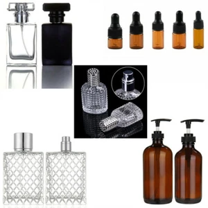Amber Glass Spray Bottle Pump Atomiser Aromatherapy Vials Dispenser Container - Picture 1 of 27