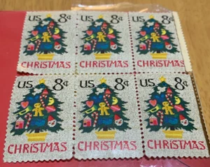 1973 VINTAGE CHRISTMAS Plate Block of #6 - 8 cent stamps Scott 1508 - MNH - Picture 1 of 1