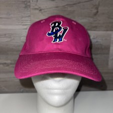 Pensacola BLUE WAHOOS MiLB Dark PINK Baseball Cap Hat Adjustable Hook / Loop EUC