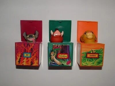 Marionetas de dedo Burger King / Disney Lion King (Simba, Pumba y Ed), usadas Foto 1 de 4