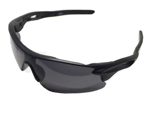 Mens Half Frame Wrap Around Cycling Baseball Ski Sunglasses Black 320D - Picture 1 of 5