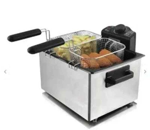 5L Doppelfritteuse Friteuse Fritteuse Fritöse Edelstahl Kaltzone Fritose - Bild 1 von 3