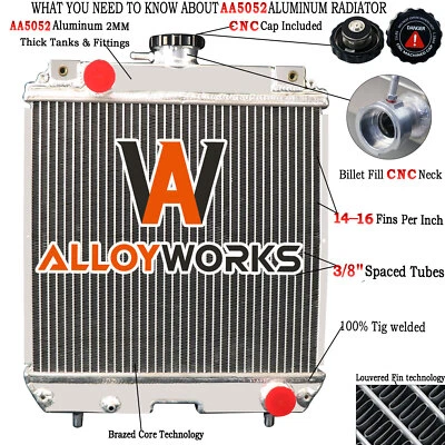 Radiator For Kubota ZD18 ZD18F ZD21 ZD221 ZD21F GR2100 GR2110 GR2120 K2110-8501 - Image 1 of 4