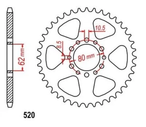 KR Kettenrad 40 Z Teilung 520 YAMAHA SR 250 SE 81-83 / XT 250 80-90 Rear sprock - Bild 1 von 2