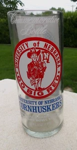 1970-71 NEBRASKA CORNHUSKERS FOOTBALL National Champion HALF SODA BOTTLE GLASS - Picture 1 of 6