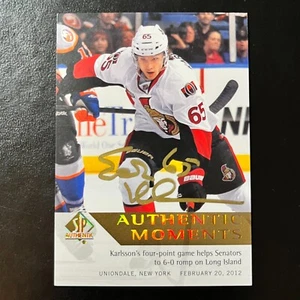 2012-13 SP Authentic Moments Limited Autograph #173 Erik Karlsson Auto Sens Gold - Picture 1 of 2