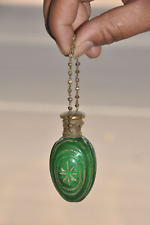Vintage Fine Diamond Star Design Oval Shape Victorian Cut Glass Perfume Bottle