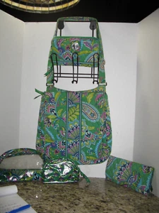Vera Bradley Green Paisley Pattern which includes bag, 2 Wallets,2 Cosmetic Bags - Picture 1 of 24