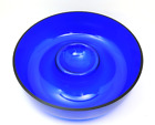 Handblown Art Glass Cobalt Blue Round Centerpiece Vase