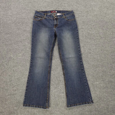 Pantalones de mezclilla Jordache para mujer 13 cortos elásticos tiro bajo corte bota azul logotipo 31x28 Foto 1 de 4