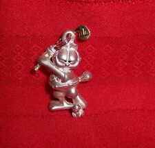 Gorgeous Garfield Golfer Silver Charm Pendant with Gold Highlights Collectible