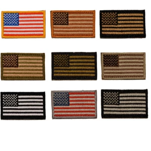 VELCRO® BRAND Fastener Morale HOOK MINI USA US Flag Forward Facing Patches 2x1" - Picture 1 of 10