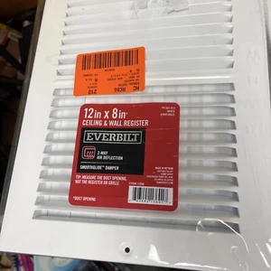 Everbilt 12 in. x 8 in. 2-Way Steel Wall/Ceiling Register in White Lot Of 4 - Picture 1 of 5