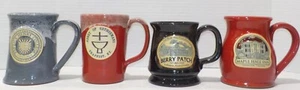 LOT 4 DENEEN POTTERY Handmade COFFEE Mugs Red/Gray/Brown USA (Collectible**L@@K) - Picture 1 of 21