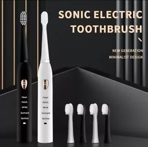 Sonic Elektrische Zahnbürste Schallzahnbürste Mit 4 Ersatzbürsten 5 Modi - Bild 1 von 7