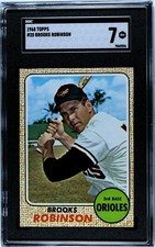 Brooks Robinson 1968 Topps Baseball Card #20- SGC Graded 7 NM (Baltimore Orioles