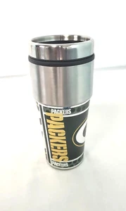 Green Bay Packers 16oz Stainless Steel NFL Travel Mug with Embossed Logo - Picture 1 of 6